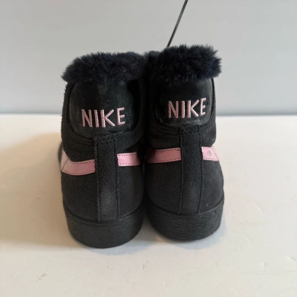 Nike Black and Pink High-Top Sneakers Girls Size 6Y